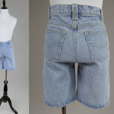90s Bugle Boy Jean Shorts - 26 waist - Kid Girl Boy size 16R - Cotton Denim - Vintage 1990s 