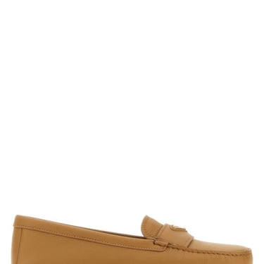 Prada Woman Camel Leather Loafers