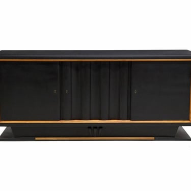 French Art Deco Modern Painted Black Sideboard Buffet Credenza circa 1930s/1940s 