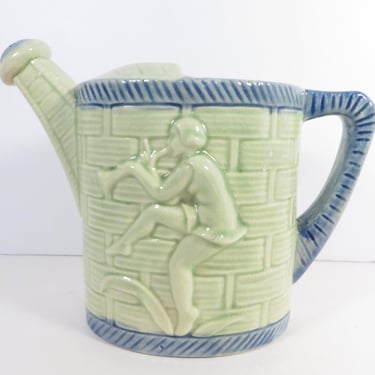 Vintage Ceramic Watering Can Flute Player   - Made in Japan Ceramic Pottery Watering Can 