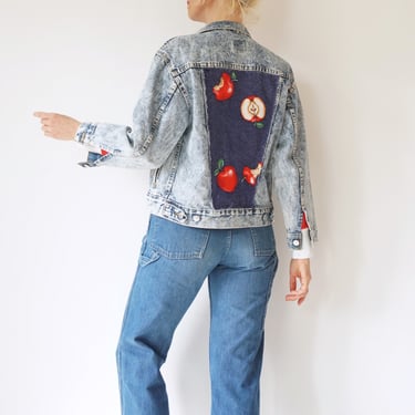 Vintage Levis Apple Jeans Jacket | Reworked Bleached Denim Levi's Trucker Jacket | M 