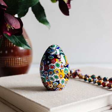 vintage murano glass millefiori decorative egg