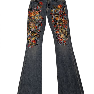 MOTHER - Medium Wash Floral Embroidered Jeans Sz 2