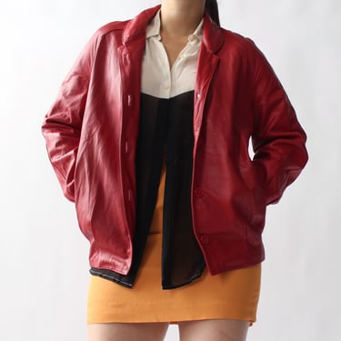 Vintage True Red Buttery Leather Jacket