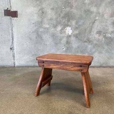 1950's Vintage Solid Oak Stool