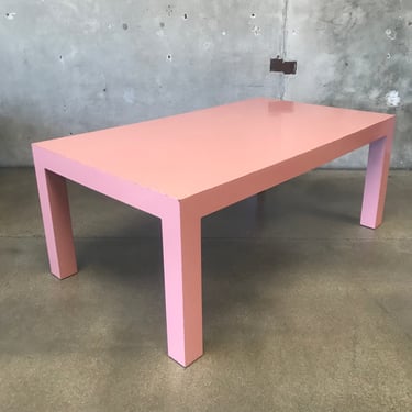 Post Modern Salmon Matte Laminate Parsons Dining Table / Desk