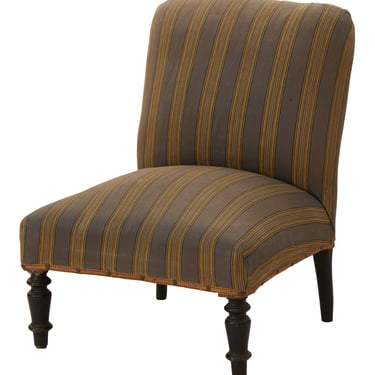 Antique Striped Slipper Chair
