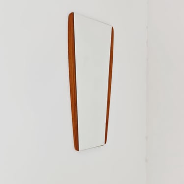 Mid century vintage teak danish wall mirror, 1960s 