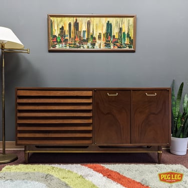 Mid-Century Modern walnut 6-drawer dresser from the Dania collection by American of Martinsville