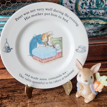 Peter Rabbit Wedgwood~Beatrix Potter Child Plate & Ceramic Bunny 