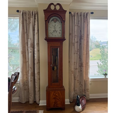 Large American New England Chippendale Cherrywood Tall Case Clock