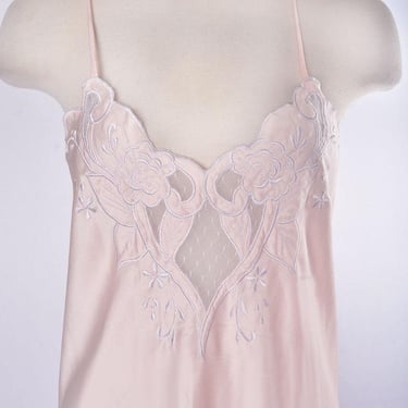 Pink NATORI Saks Fifth Ave Long Nightgown Vintage Dress Silky, Medium, Lingerie Slip Dress Ballet Pink 