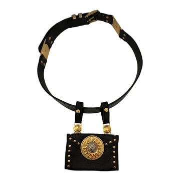 Versace Black Logo Belt Bag