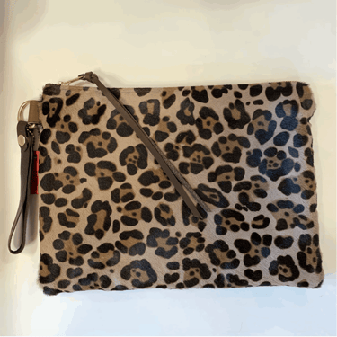 by elke XL Clutch - Leopard (calf skin)