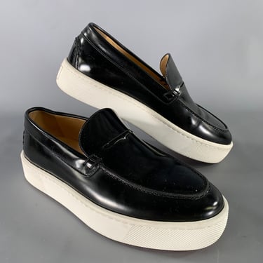 MIU MIU Size 9 Navy Light Blue Leather Spectator Loafers MIU MIU Size 9 Navy Light Blue Leather Spectator | Sui  main image 3