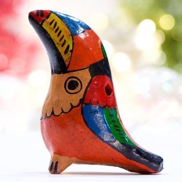 VINTAGE: Handmade Mexican Pottery Bird Ocarina Flute - Pottery Flute - Bird Flute - Animal - Made in Mexico - SKU 16-D1-00007556 