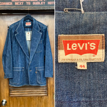 Vintage 1970’s Levi’s Orange Tag Denim Hippie Mod Blazer Jacket, 70’s Jean Jacket, Vintage Clothing 