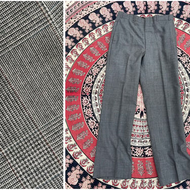 Vintage ‘80s Brooks Brothers trousers | gray &amp; black glen plaid pants, 29/30w x 30L 