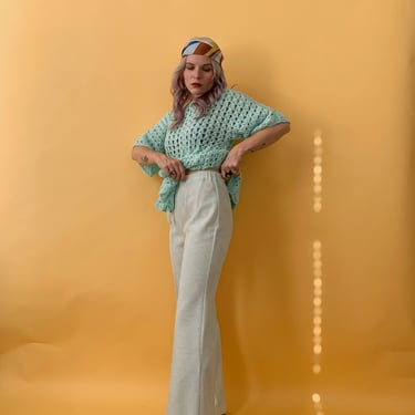 Vintage 70s Mint Polyester Pants 