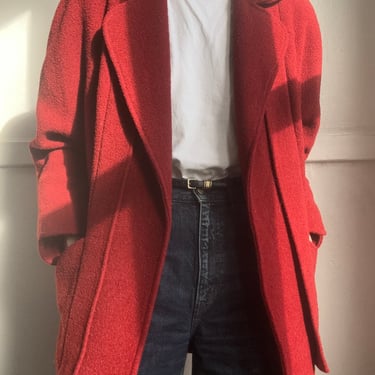 Vintage deep red heavy blazer style coat 