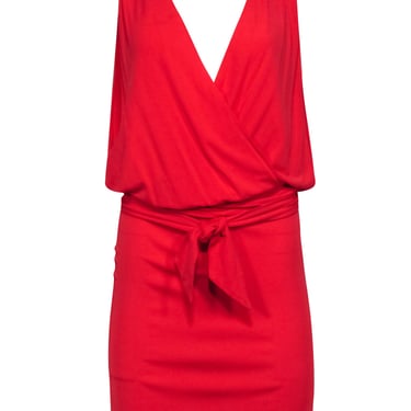 Haute Hippie - Red Sleeveless Mini Wrap Dress Sz M