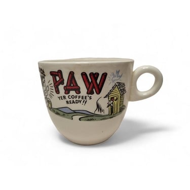Vintage Paw Coffee Mug, Yer Coffee's Ready, Hillbilly Ceramic Pottery Cup, Mid Century Drinkware, Country Redneck, Vintage Kitchen 