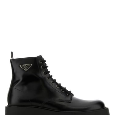 Prada Man Black Leather Ankle Boots