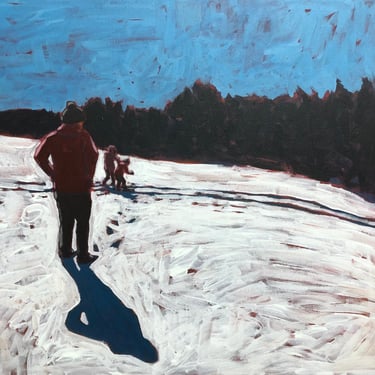 Sledding Hill #5  |  Original Acrylic Painting on Canvas 24 x 18 