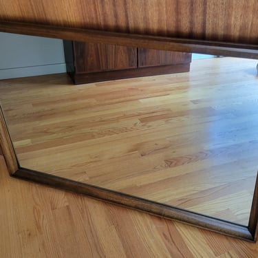 1960s Walnut Wall Mirror by Unagusta the Strata Series 