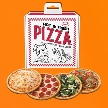 Pizza Coasters - Set of 4