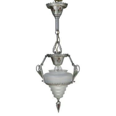 Art deco pendant gill “modernique” with frosted shade #2069 