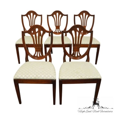 Set of 5 VINTAGE ANTIQUE Traditional Duncan Phyfe Style Shield Back Dining Side Chairs M52-5 