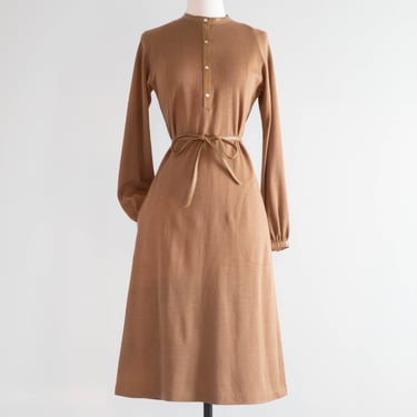 Classic Chic Bonnie Cashin Cocoa Wool Jersey Day Dress / Medium