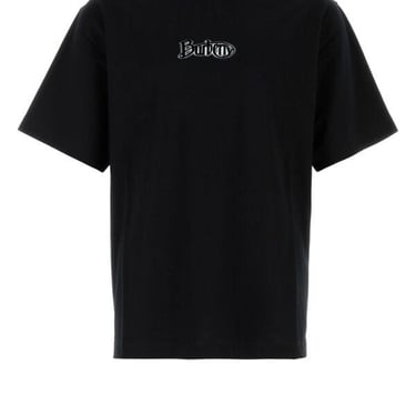 Burberry Men Black Cotton T-Shirt