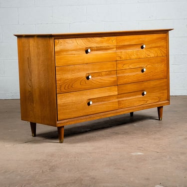 Mid Century Modern Credenza Dresser Solid Wood 6 Drawers LA Period Furniture Mcm