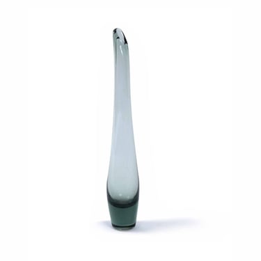 Vintage 1960s Whitefriars Twilight Gray Studio Glass Bud Vase Model 9437 