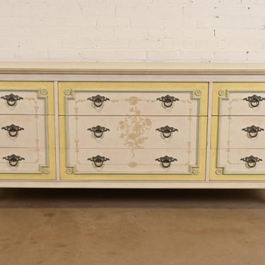John Widdicomb French Regency Louis XVI Painted Triple Dresser, Circa 1960s