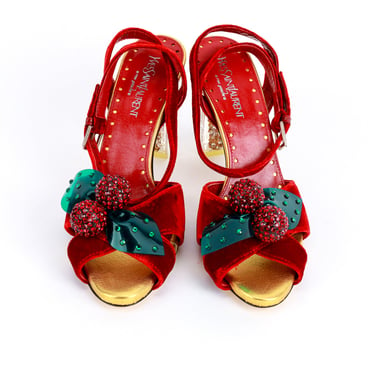 2003 F/W Cherry Velvet Sandals