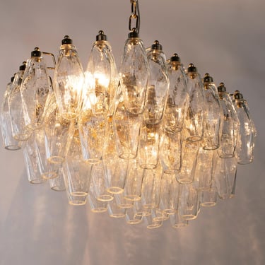 Murano Glass Vintage Chandelier Italian Poliedri Style 50cm Wide Suspension Lamp Light Fixture 