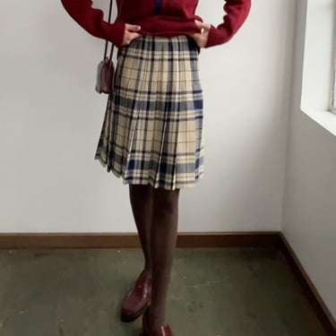 60s Young Pendleton Plaid Skirt (S)