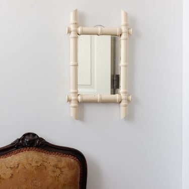 1930s french painted bamboo mirror