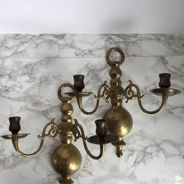 Brass Wall Sconces Candleholders Wall Candle Sconce Mid Century Decor 