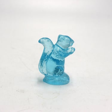 vintage blue glass squirrel 
