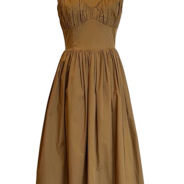 TOVE Gathered Sleeveless Brown Dress Size 36 Dress