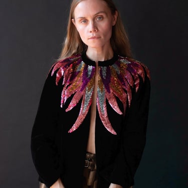 Velvet Jacket with Sequin Collar | Stephen Burrows 