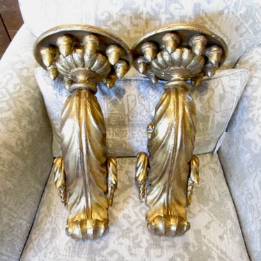 PAIR OF GOLD WALL BRACKETS