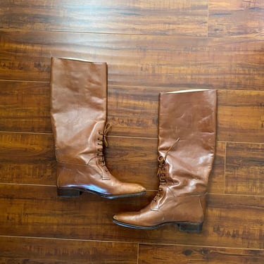 Vintage 1990’s Brown Leather Tall Riding Boots 