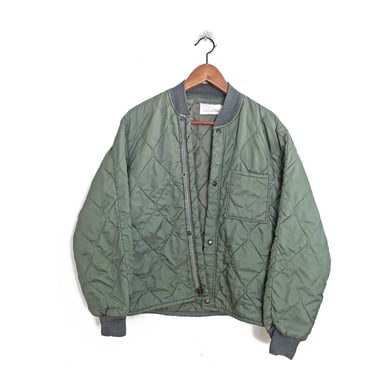 vintage army jacket / quilted jacket / 1970s USAF CWU-9/P quilted flight jacket bomber jacket Small 