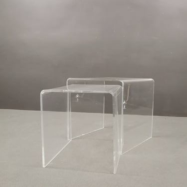 Set of 2 Plexiglass Coffee Tables, Acrylic tables, made in 90' s 