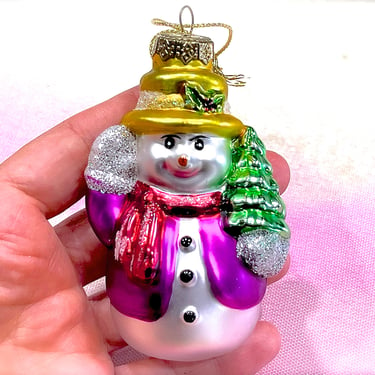 VINTAGE: Glass Christmas Snowman Ornament - Thomas Pacconi Collection - Replacement - Mercury Ornament - Christmas - SKU 30-404-00040246 